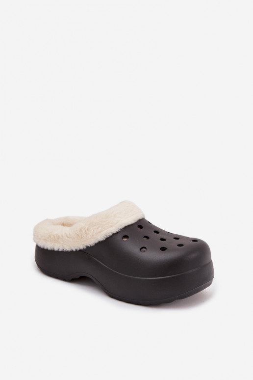 Pantofole leggere Pantofole da donna riscaldamento con pelliccia all interno colore nero Palvine