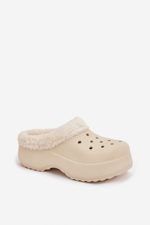 Pantofole leggere Pantofole da donna riscaldamento con pelliccia all interno beige Palvine