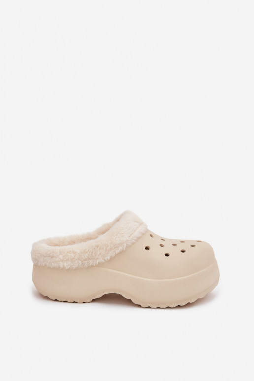 Pantofole leggere Pantofole da donna riscaldamento con pelliccia all interno beige Palvine