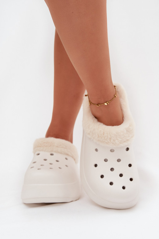 Pantofole leggere Pantofole da donna riscaldamento con pelliccia all interno Colore bianco Palvine