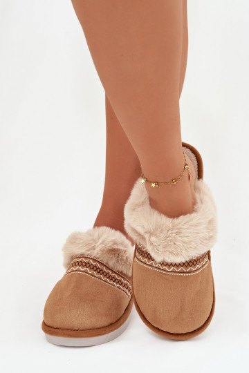 Pantofole Femminile con una pelliccia I Haftem colore marrone Devianne