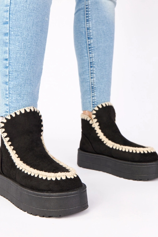 Stivali da neve neri con piattaforma...