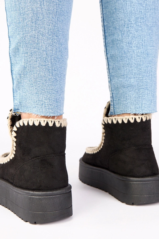 Stivali da neve neri con piattaforma...