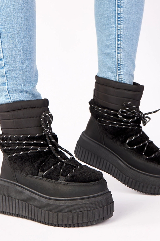 Stivali da neve neri con piattaforma...