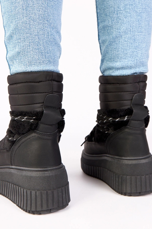 Stivali da neve neri con piattaforma...