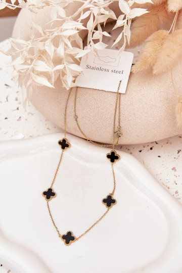 Catena dall acciaio inossidabile oro-colore nero 2