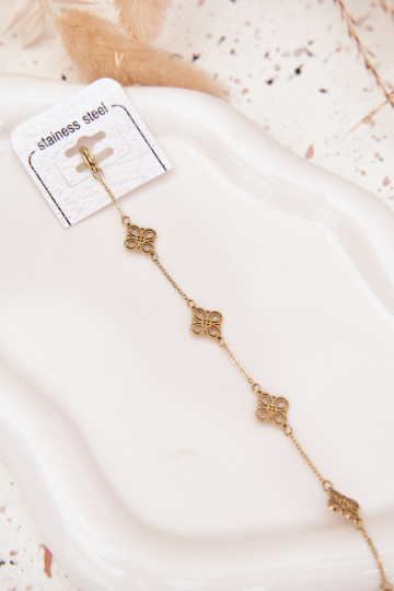 Bracciale in acciaio inossidabile color oro con ciondoli 2