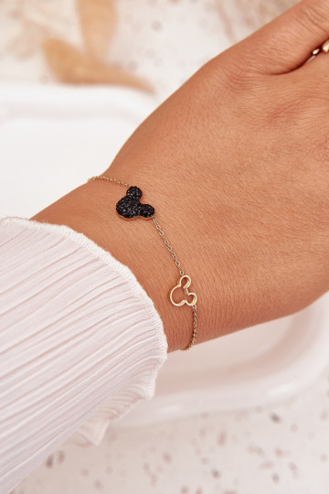 Un braccialetto dall acciaio inossidabile topo Miki colore dorato