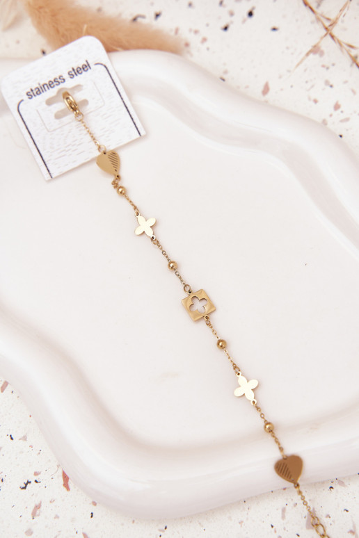 Un braccialetto dall acciaio inossidabile Con pendenti colore dorato