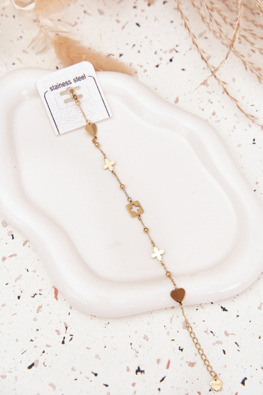Un braccialetto dall acciaio inossidabile Con pendenti colore dorato