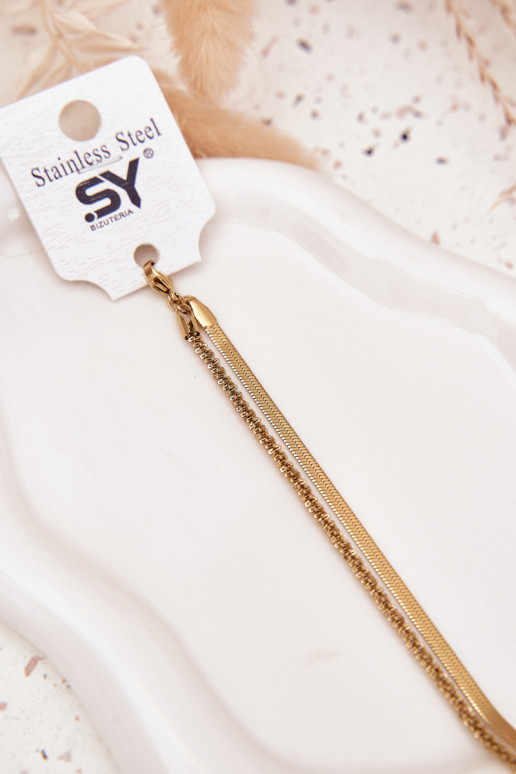 Un braccialetto Doppio dall acciaio inossidabile colore dorato