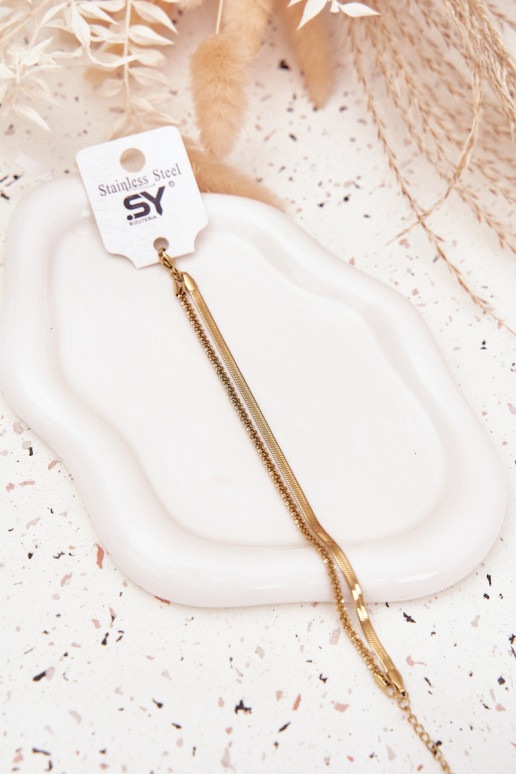 Un braccialetto Doppio dall acciaio inossidabile colore dorato