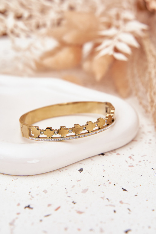 Un braccialetto dall acciaio inossidabile Ozdobiona Cyrkoniami colore dorato