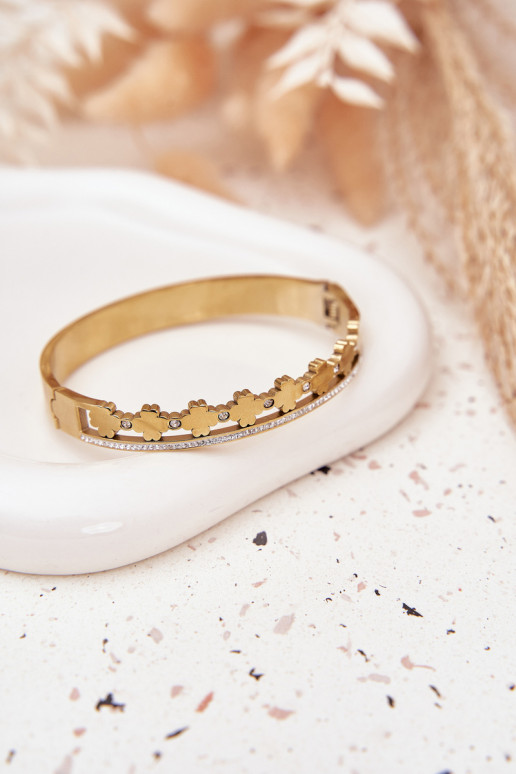 Un braccialetto dall acciaio inossidabile Ozdobiona Cyrkoniami colore dorato