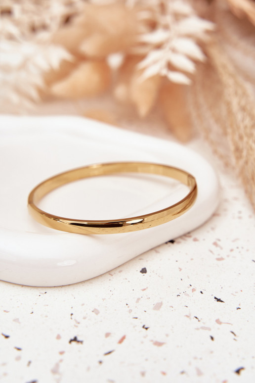 Gładka Un braccialetto Realizzato in acciaio chirurgico colore dorato