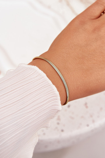 Bracciale in acciaio chirurgico color oro a forma di serpente