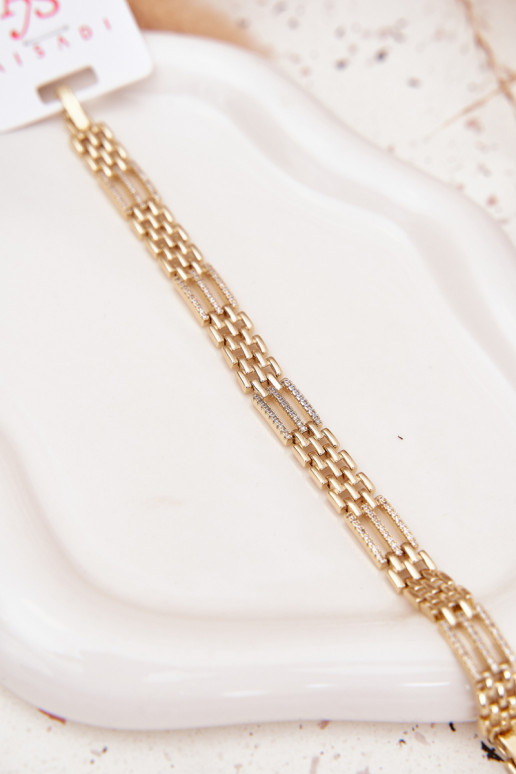 Un braccialetto Femminile Realizzato in acciaio chirurgico con gli occhi scintillanti colore dorato