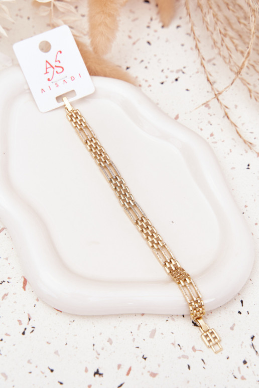 Un braccialetto Femminile Realizzato in acciaio chirurgico con gli occhi scintillanti colore dorato