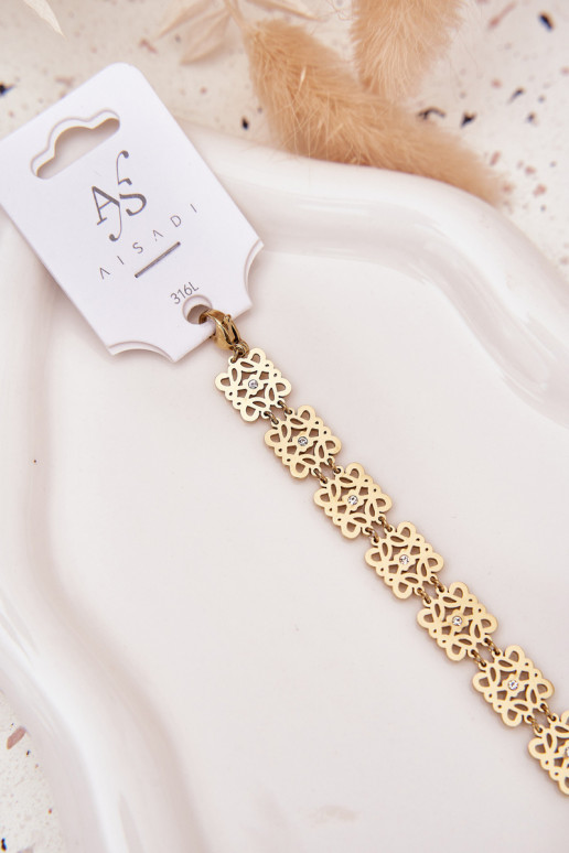 Regolamentato Un braccialetto Femminile con gli occhi scintillanti Stal Chirurgiczna colore dorato