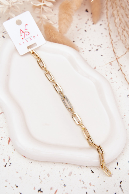 Un braccialetto Femminile con catene Realizzato in acciaio chirurgico colore dorato