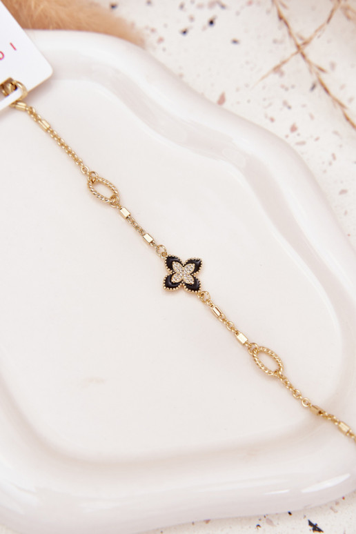 Un braccialettoKoniczynką Stal Chirurgiczna colore dorato