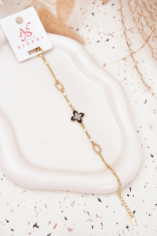 Un braccialettoKoniczynką Stal Chirurgiczna colore dorato