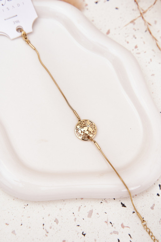 Un braccialetto Femminile Con ciondolo Kółkocon motivi florealiuszkami colore dorato