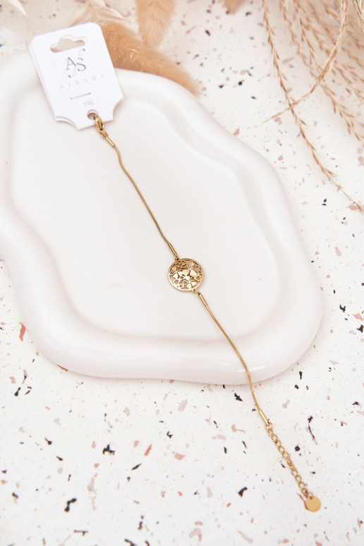 Un braccialetto Femminile Con ciondolo Kółkocon motivi florealiuszkami colore dorato