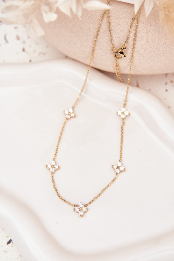 Senza collo Femminilecon motivi florealiuszkami Stal Chirurgiczna colore dorato