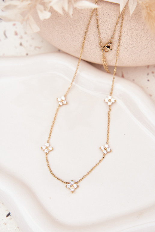 Senza collo Femminilecon motivi florealiuszkami Stal Chirurgiczna colore dorato