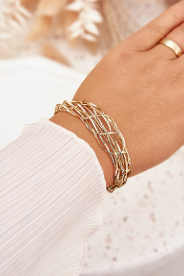 Bracciale rigido da donna in acciaio chirurgico color oro