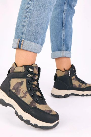 Stivali neri con plateau e motivo camouflage Louie 2