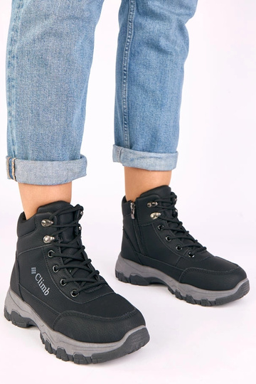 Stivali neri con plateau Louie