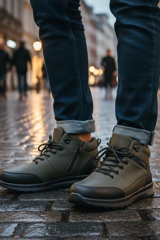 Stivali verdi da uomo foderati in...