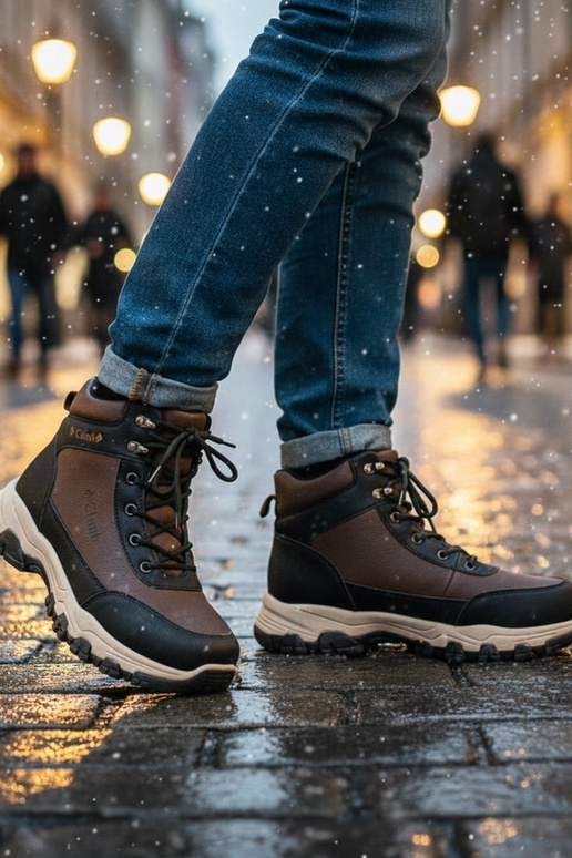 Stivali marroni da uomo foderati con...