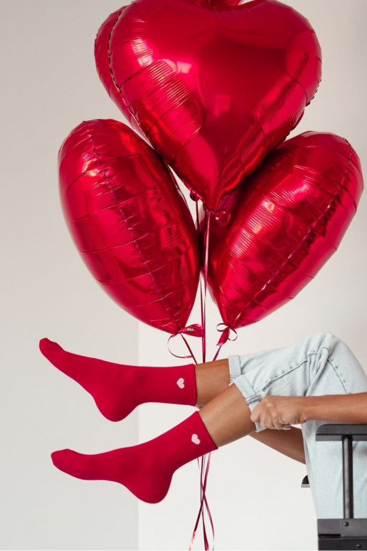 Calzini Femminile Drobne Serduszko colore rosso