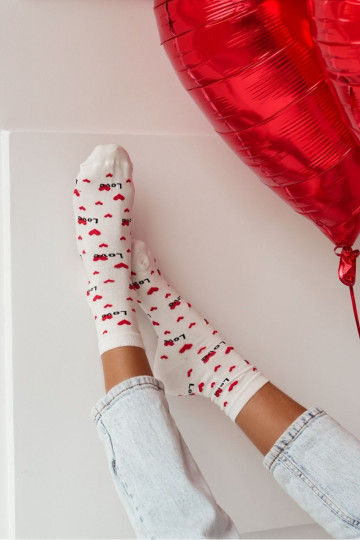 Calzini Femminile Love colore avorio