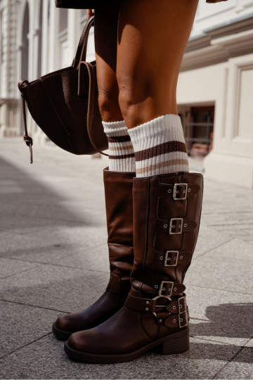 PodkolanóAki Femminile IN Prążek con strisce colore avorio