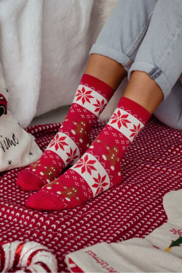 Calzini Femminile Abilitatotale Pierniki colore rosso