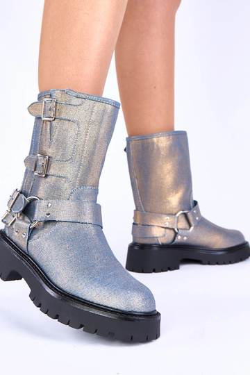 Stivaletti blu con fibbie... 2