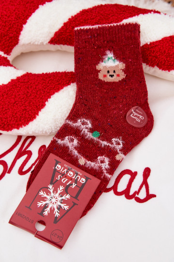 Infantile Abilitatotale Calzini Con Orso INełna Alpaca colore rosso 2