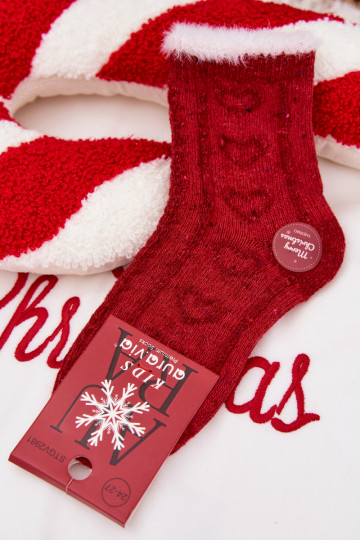 Infantile Abilitatotale Calzini Cuori INełna Alpaca colore rosso 2