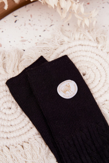 Calze lunghe in lana da donna, color nero