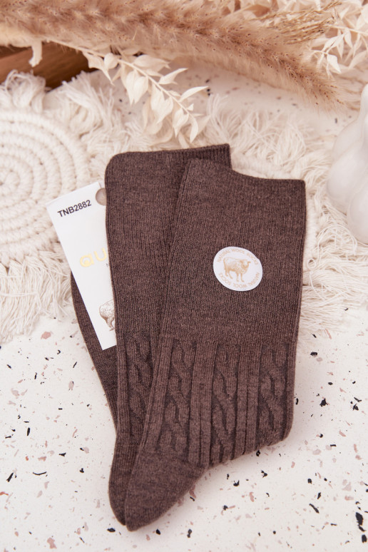 Długie INełniane Calzini Femminile colore grigio