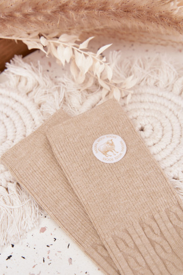 Długie INełniane Calzini Femminile beige