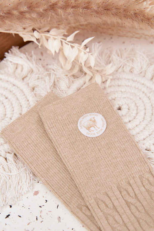 Długie INełniane Calzini Femminile beige