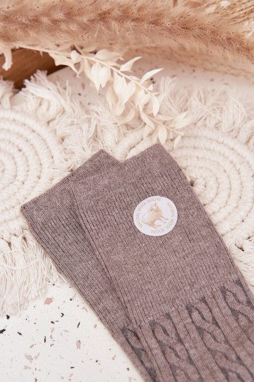 Calze lunghe in lana da donna, color grigio