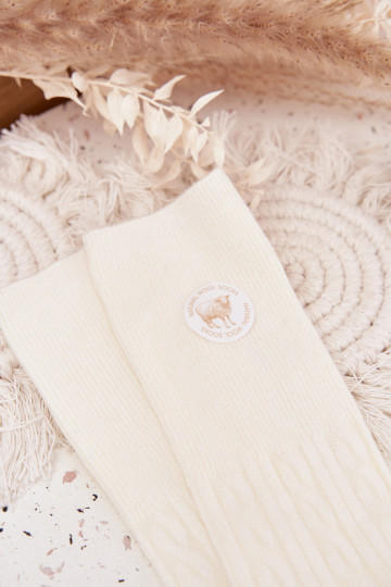 Długie INełniane Calzini Femminile colore avorio