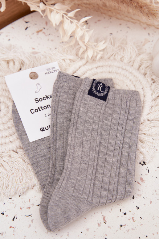 Calzini di cotone con strisce Femminile colore grigio