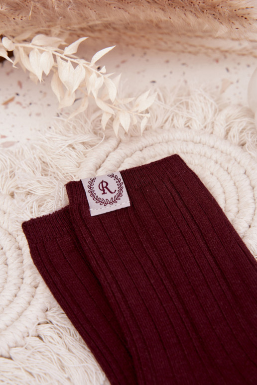 Calzini di cotone con strisce Femminile Borgogna